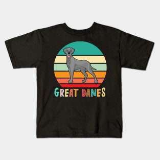 Vintage Retro Great Danes Kids T-Shirt